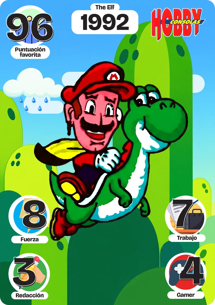 The Elf (1992): Fuerza 8, Trabajo 7, Redacción 3, Gamer 4, Puntuación favorita 96