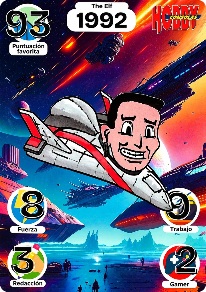 The Elf (1992): Fuerza 8, Trabajo 9, Redacción 3, Gamer 2, Puntuación favorita 93